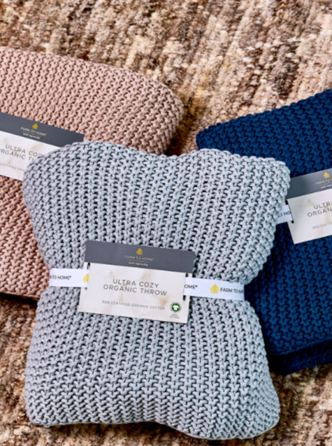 Knitted discount cotton throw