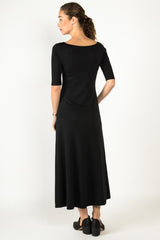 Elbow Sleeve Boatneck Dress - Indigenous