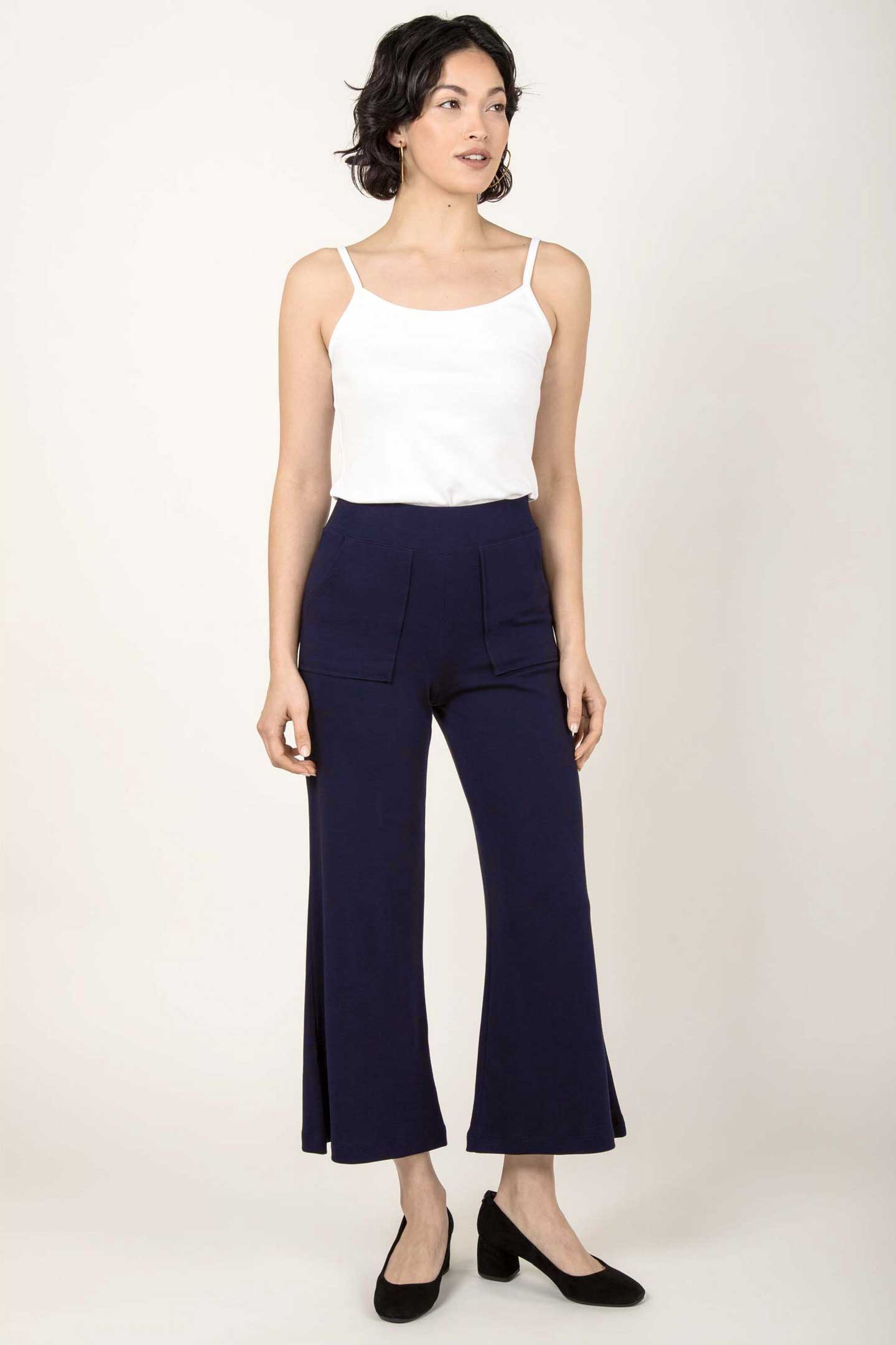 Essential Cropped Wide Leg Pant - Indigenous