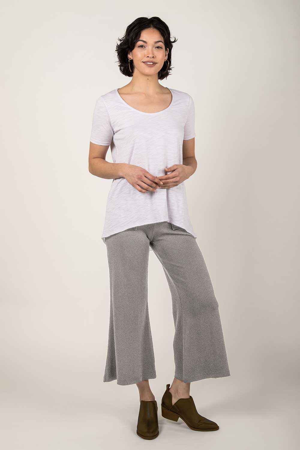 Essential Cropped Wide Leg Pant - Indigenous