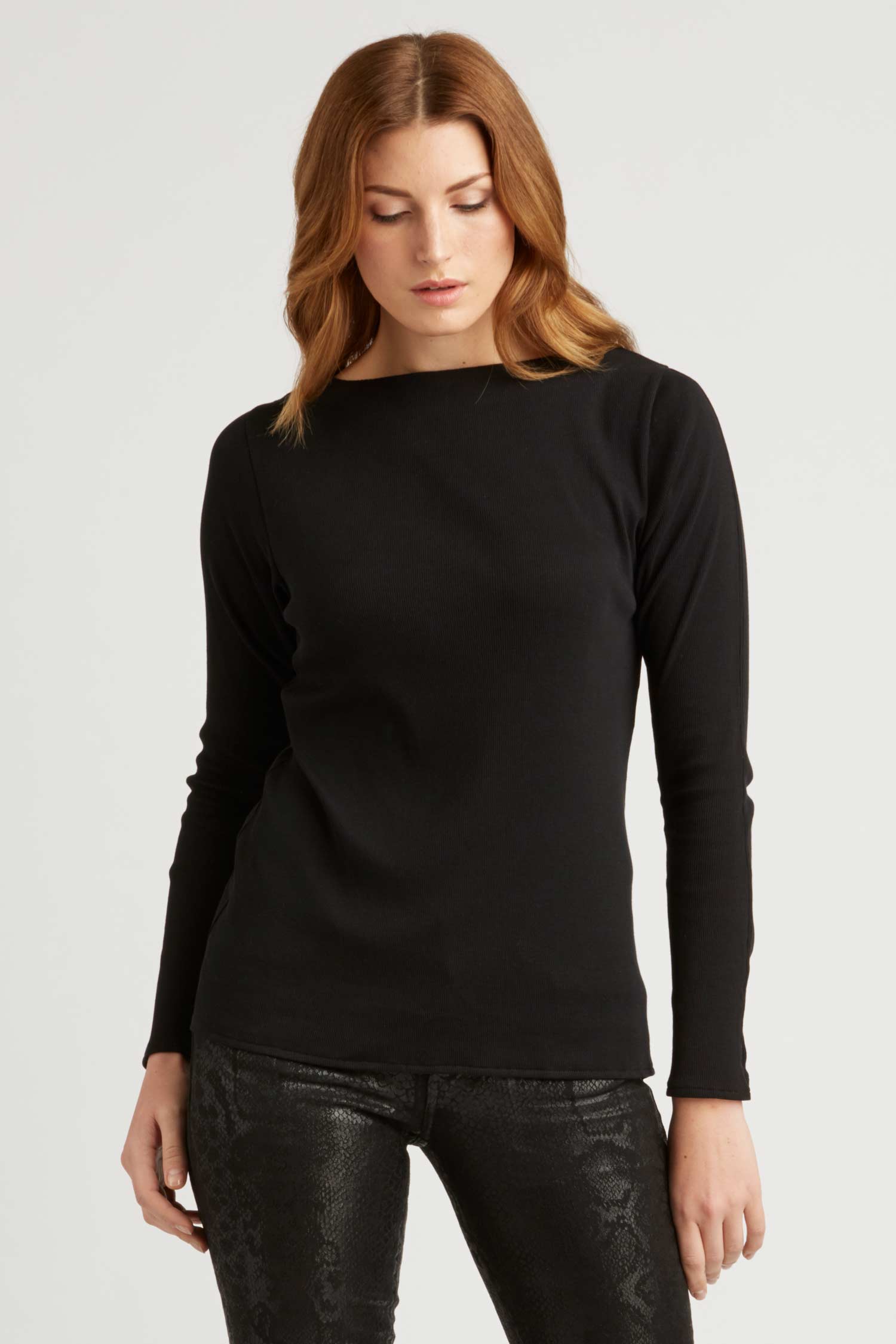 Essential Rib Boatneck Tee - Indigenous