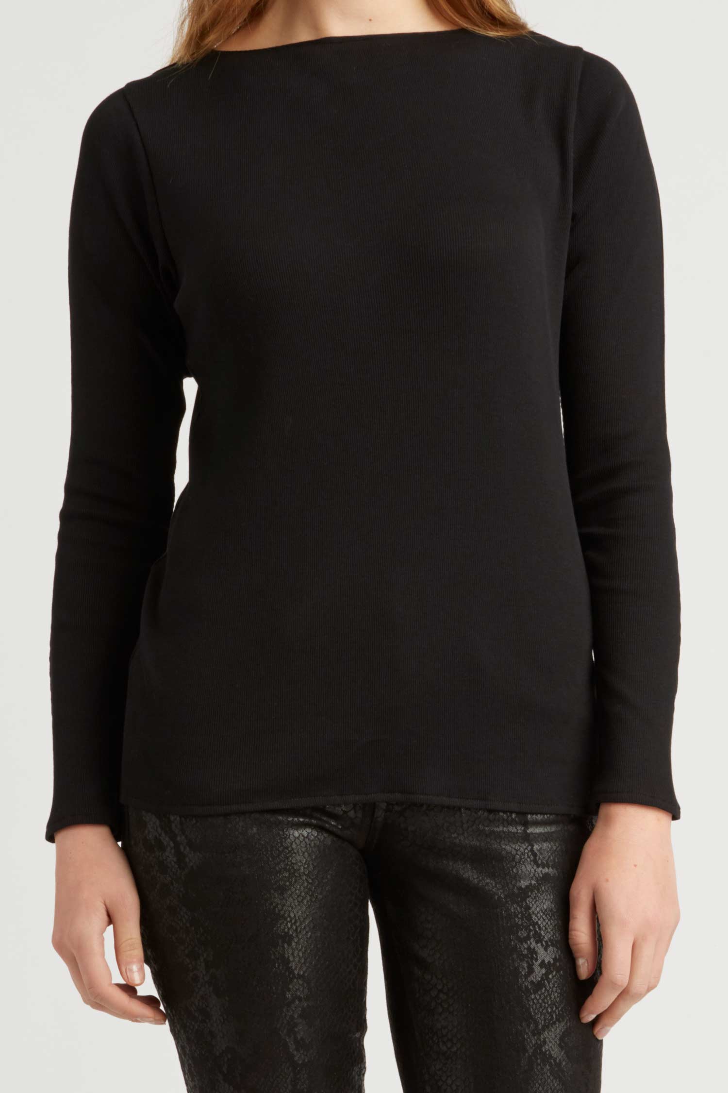 Essential Rib Boatneck Tee - Indigenous