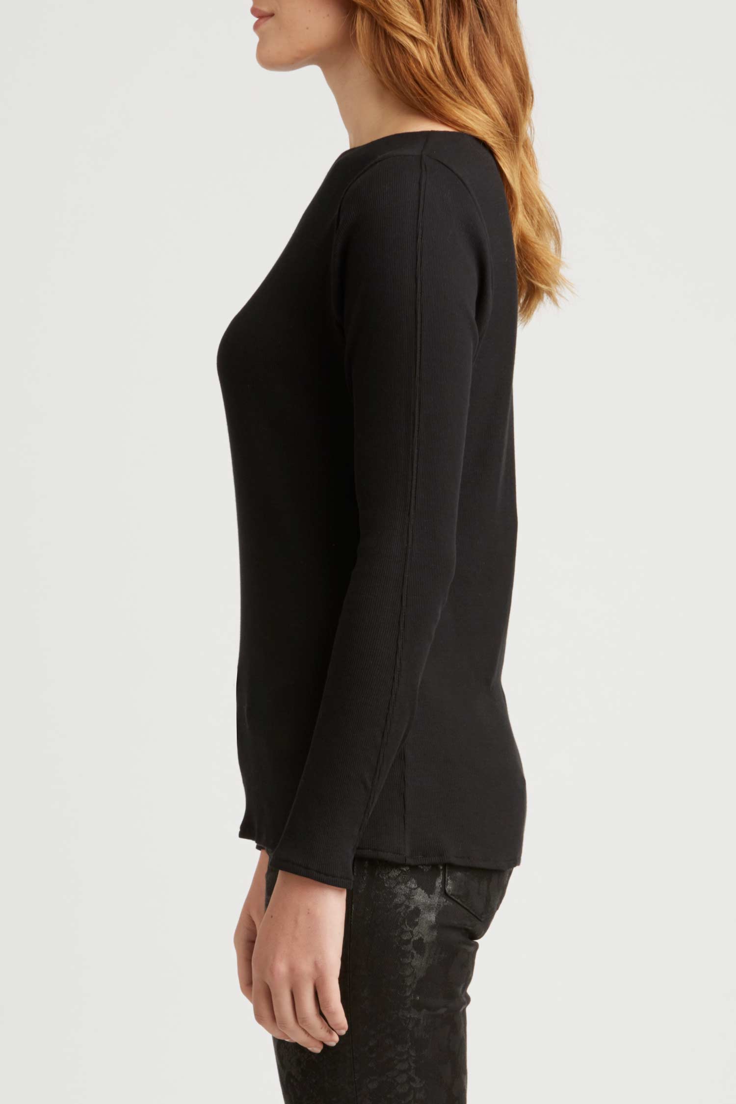Essential Rib Boatneck Tee - Indigenous