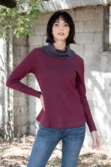 Lightweight Waffle Cowl Pullover - Indigenous