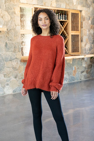 Mohair crewneck in Terra