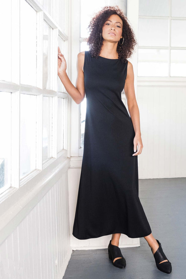 black boatneck dress Linen Midi JACKIE: 60s Sleeveless Boat Neck Summer Clothing Boat neckline Blair Boat Neck V Back