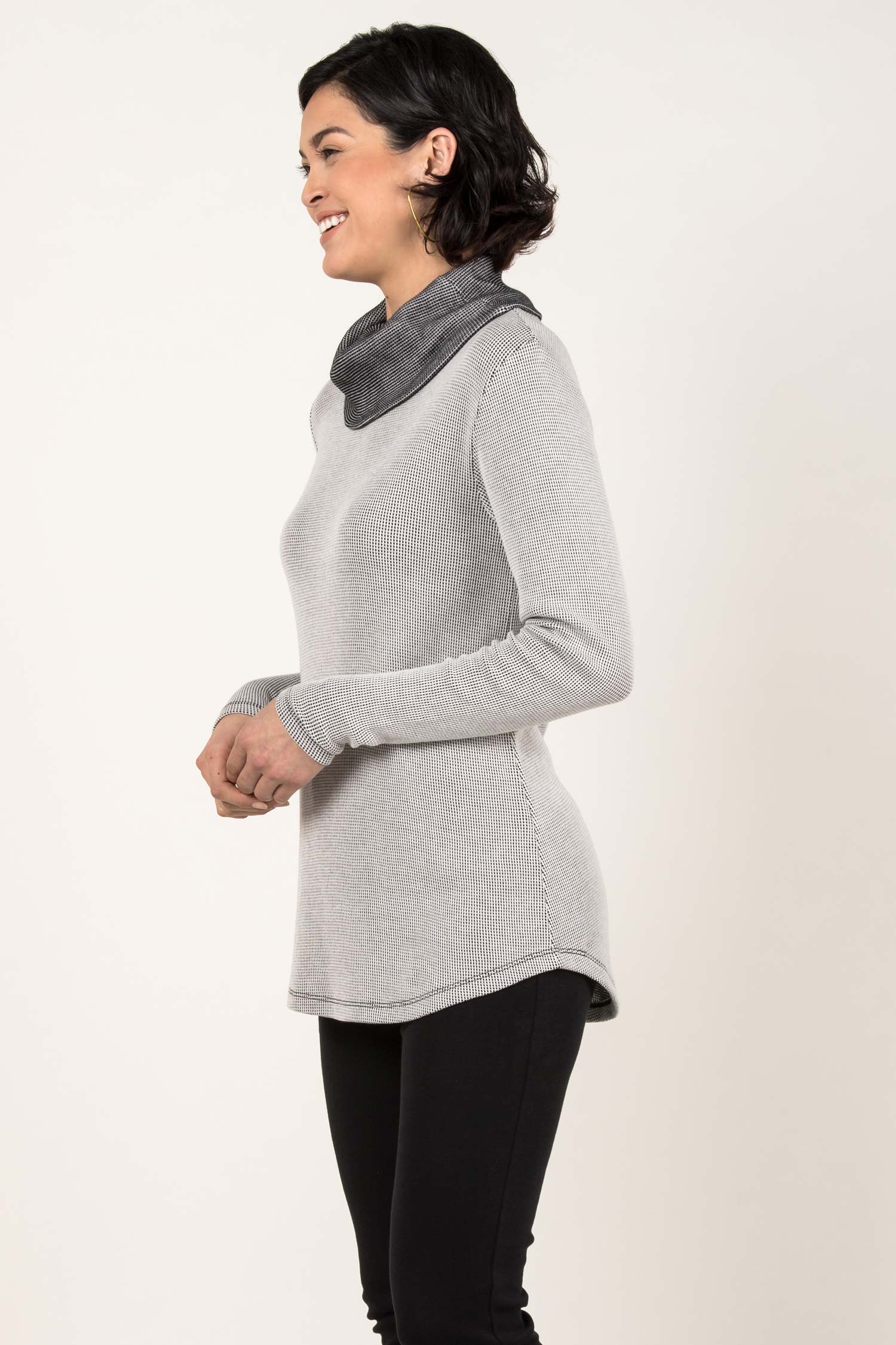 Lightweight Waffle Cowl Pullover - Indigenous